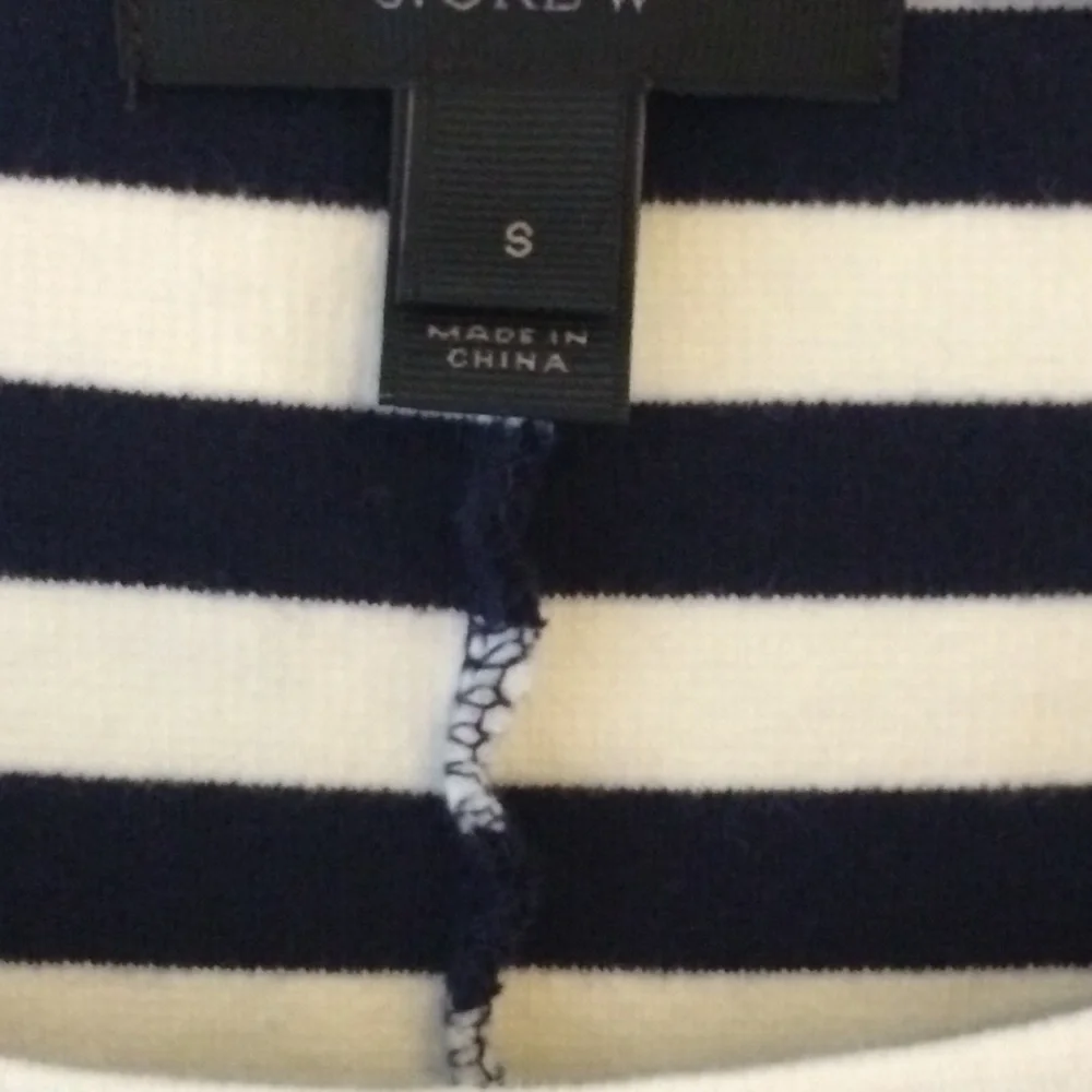 J. Crew Blue‎ & White Stripe 3/4 Sleeve Nautical T-Shirt Jersey Dress